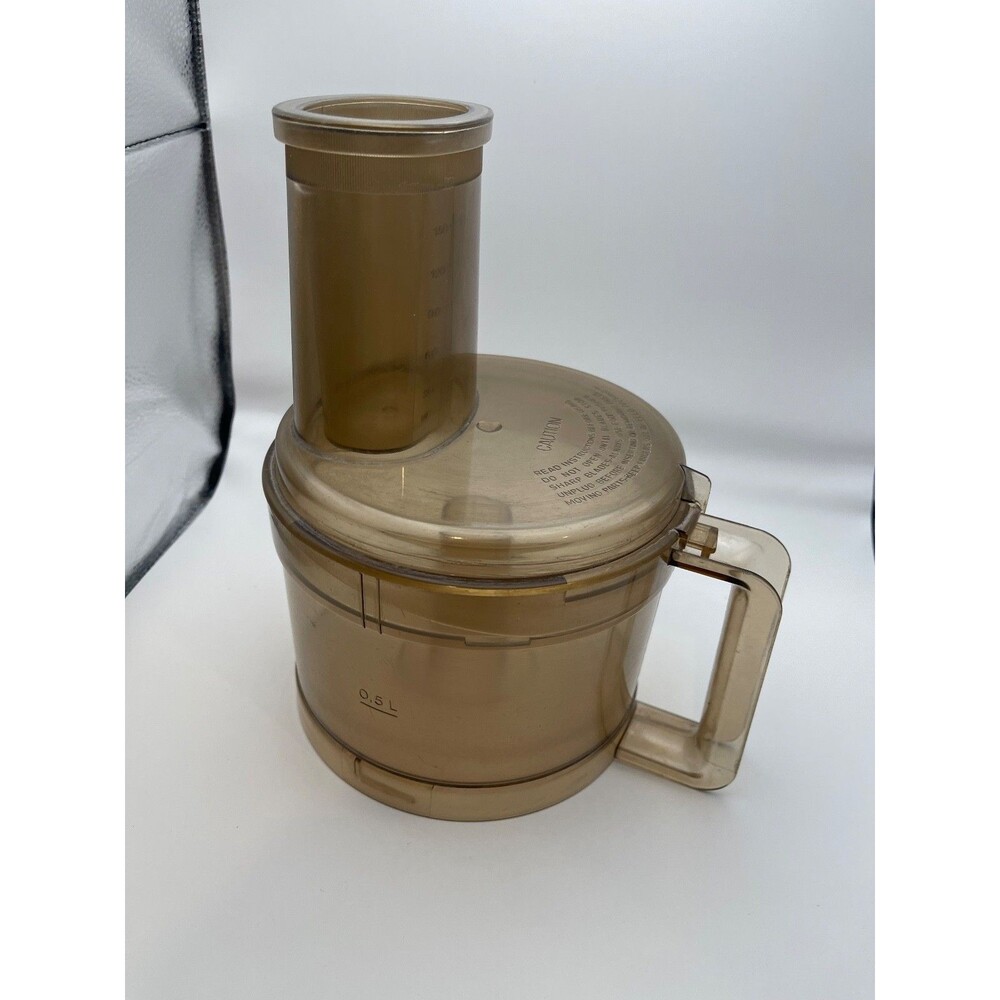 Cuisinart Food Processor Work Bowl Lid Feed Tube Pusher Smoked 0.5L